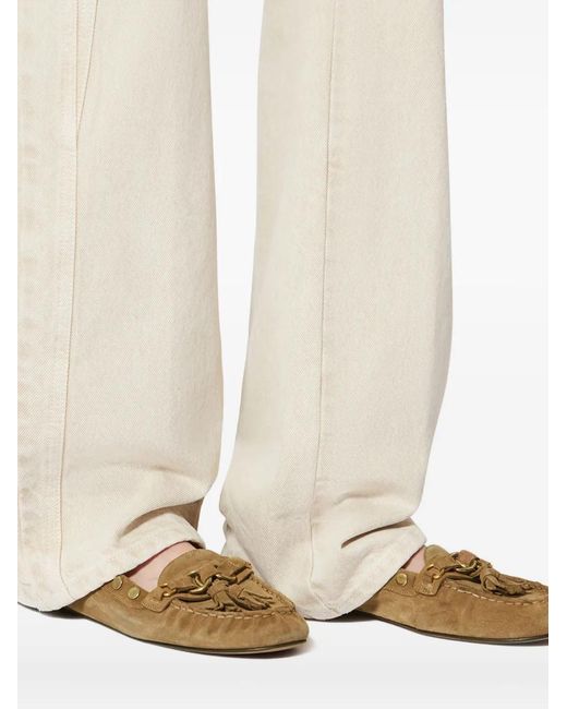 Isabel Marant Brown Faxel Taupe Leather Moccasins