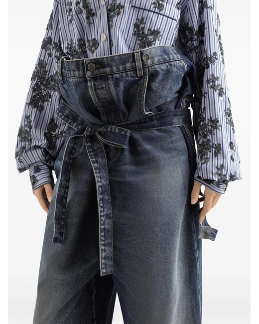 Dolce & Gabbana Blue Belted Button-Fastening Jeans