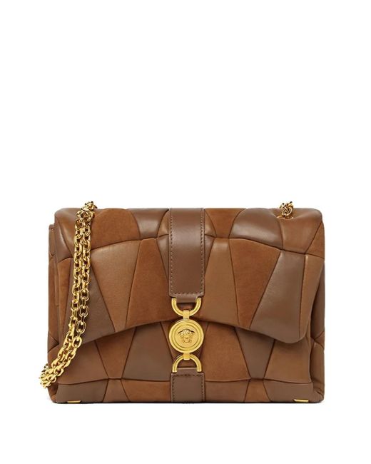 【関税＆送料込み】Versace Brown Quilted aKleio' Shoulder Versace Kleio Quilted Shoulder Bag in Brown | Lyst