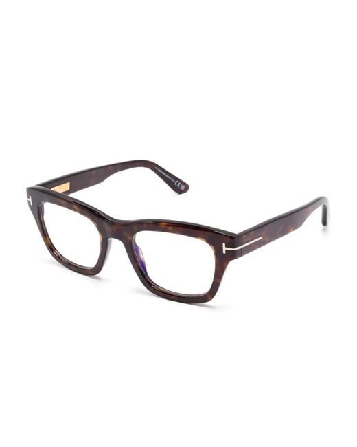 Tom Ford Brown Rectangular-Frame Glasses