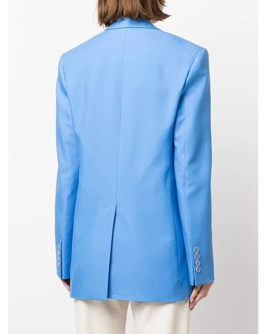 Stella McCartney Blue Oversized Single-Breasted Blazer