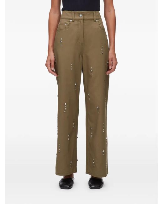 3.1 Phillip Lim Green Studded Trousers
