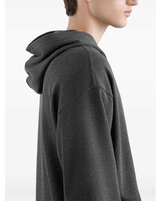 Dolce & Gabbana Black Logo-Print Hoodie for men