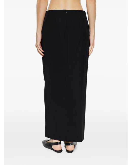 Emporio Armani Black Stud-Embellished Wrap-Maxi Skirt