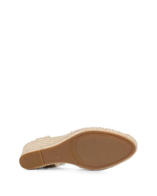 Guess Natural Cheyin Crochet-Knit Wedge Espadrilles