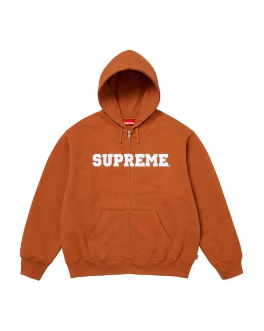 Supreme Brown Zip-Up "Rust" Hoodie for men