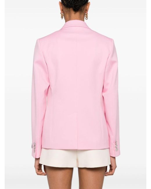Blazer en velours à simple boutonnage Versace en coloris Pink