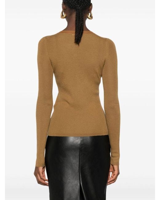 Chloé Brown Henley Sweater