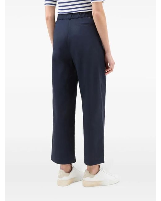 Woolrich Blue Wide-Leg Cotton Trousers