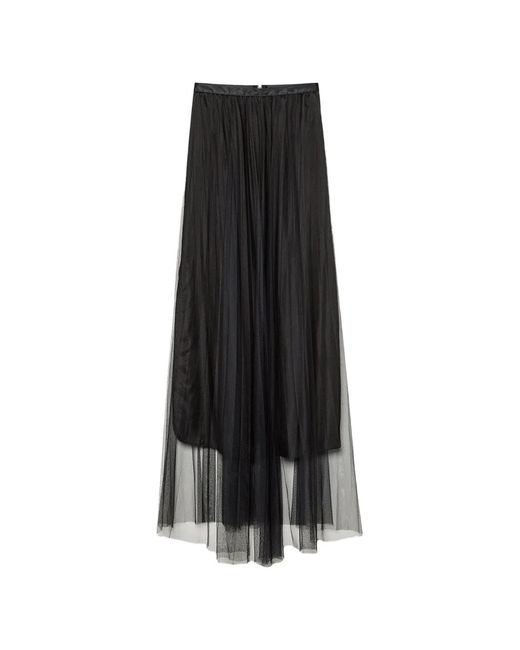 Forte_forte Black Pleated Tulle Skirt