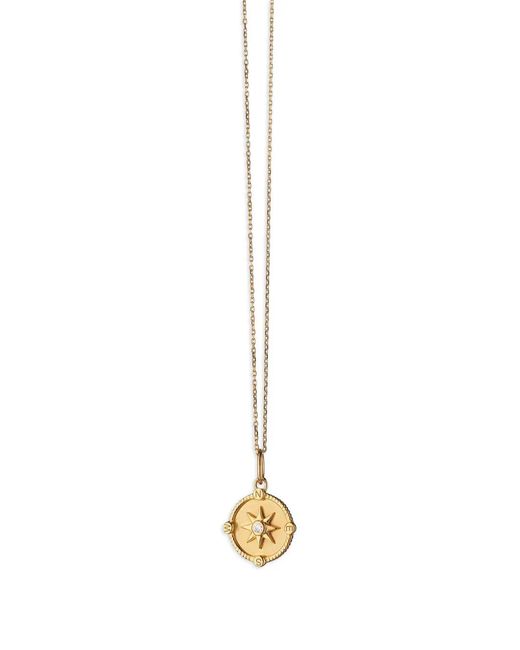 Monica Rich Kosann White 18K Mini Adventure Compass Diamond Necklace