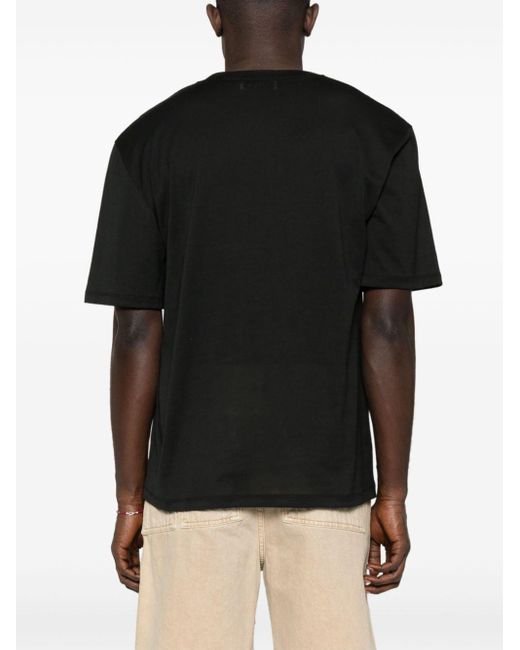 Laneus Plain Cotton T-shirt in het Black voor heren