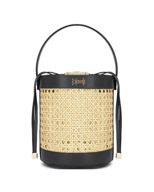 Bikinville Natural Mirella Woven Bucket Bag