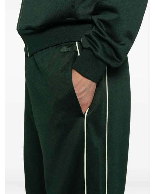 Lacoste Green Stripe-Detailing Track Pants for men
