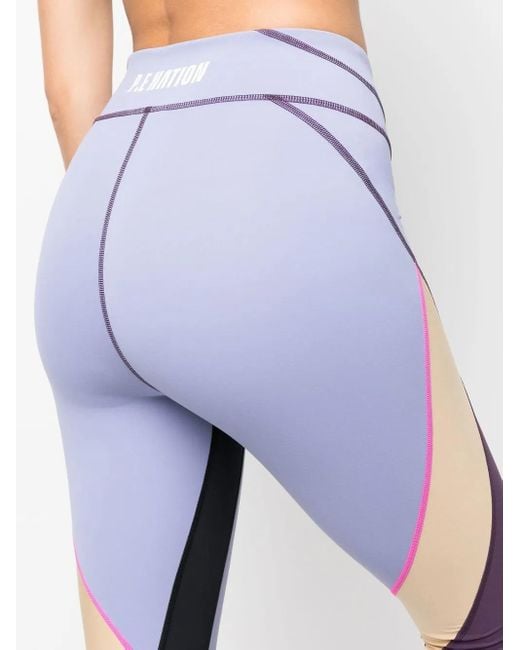 Leggings Motion Con Design Color-Block di P.E Nation in Blue