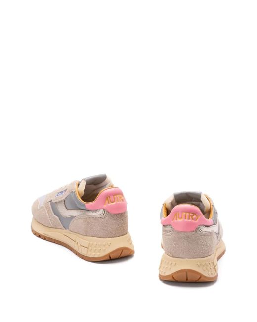 Autry Pink Panelled Ridged Sneakers