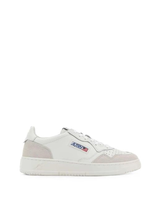 Autry White Medalist Leather Sneakers