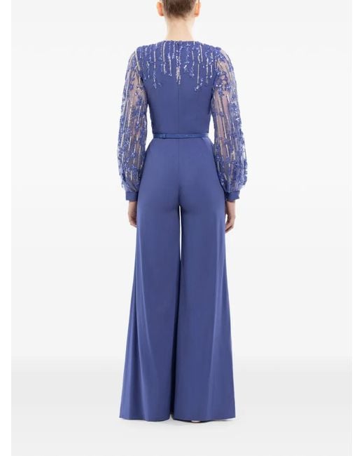 Saiid Kobeisy Blue Crepe Jumpsuit