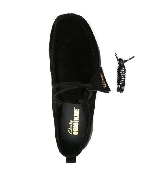 Clarks Black Torhill Lo Suede Derby Shoes for men