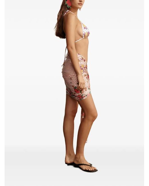 Donde Esteban Natural Floral-Print Pareo