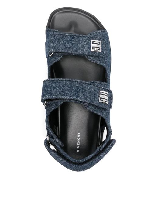Givenchy Blue Sandals With Logo-Shaped Appliqué