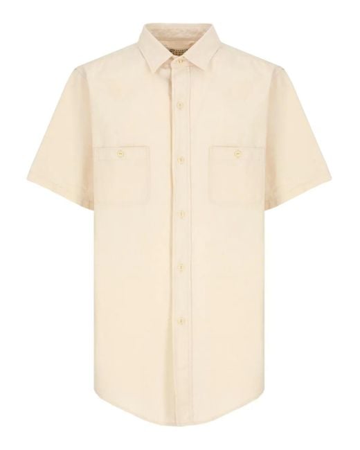Maison Margiela Natural Short-Sleeve Chest-Pocket Shirt for men