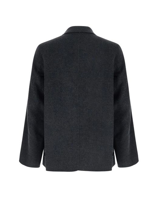 Grifoni Blue Button-Up Patch-Pocket Coat for men