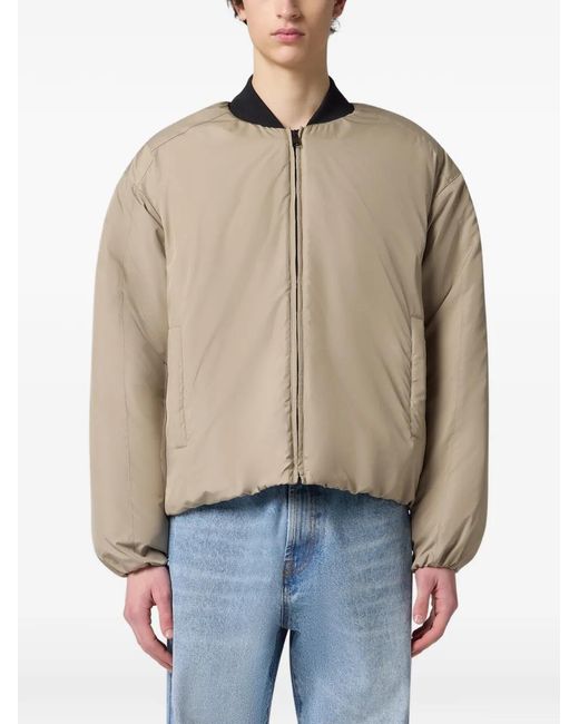 MSGM Natural Logo-Patch Bomber Jacket for men