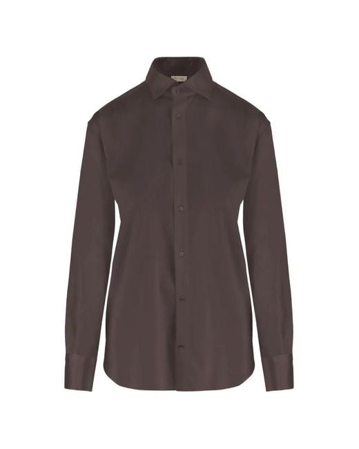 HER SHIRT HER DRESS Brown Long-Sleeve Button-Down Shirt