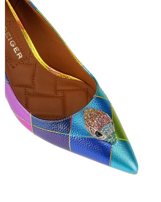 Kurt Geiger Purple Belgravia Court Pumps mit Adlerkopf 85mm