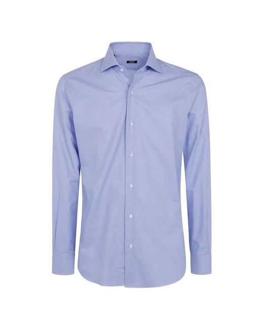 Barba Napoli Blue Cotton Shirt for men
