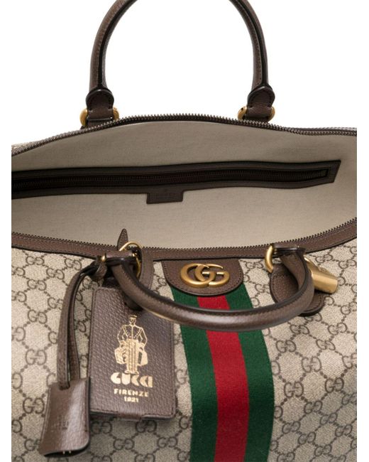 Gucci Brown Große Savoy GG Supreme Reisetasche