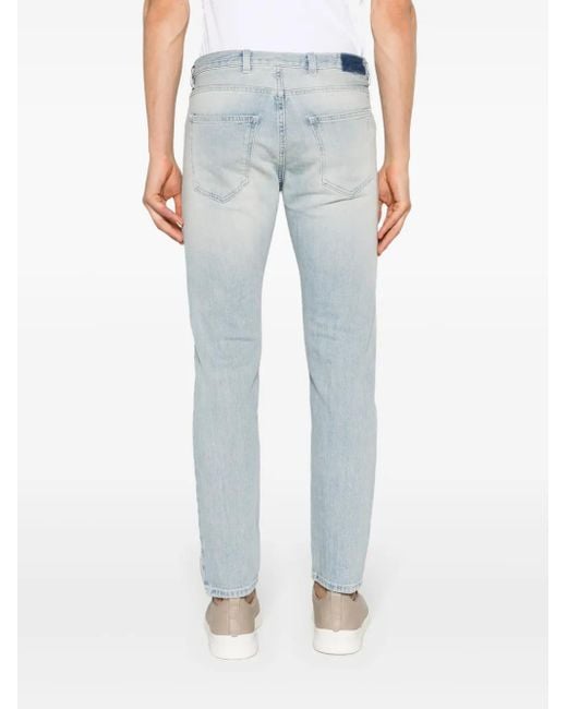 Eleventy Blue Stonewashed Straight Jeans for men