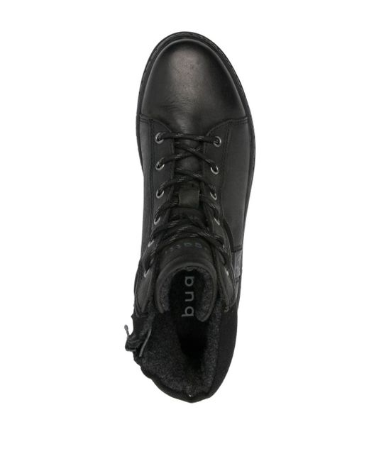 Bugatti Black Pallario Leather Ankle Boots for men