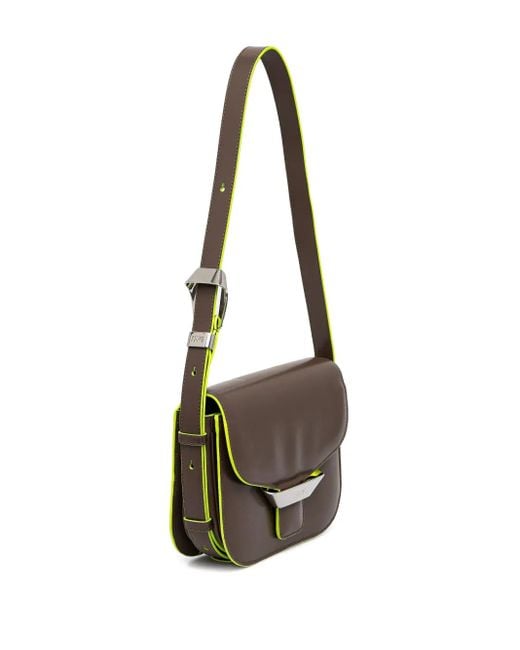 KENZO Gray Ribbon Leather Flap Bag
