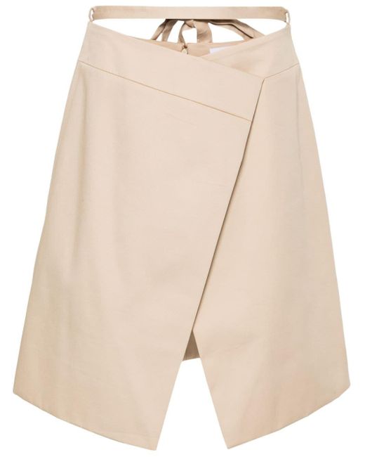 Patou Natural Wrap-design Cotton Skirt