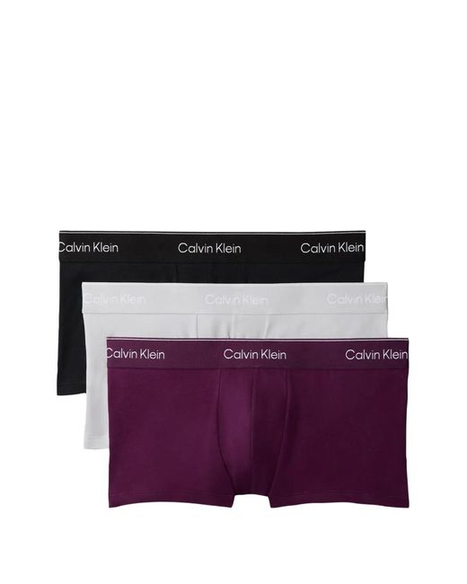 Calvin Klein Purple Lot De Trois Boxers À Taille À Logo for men
