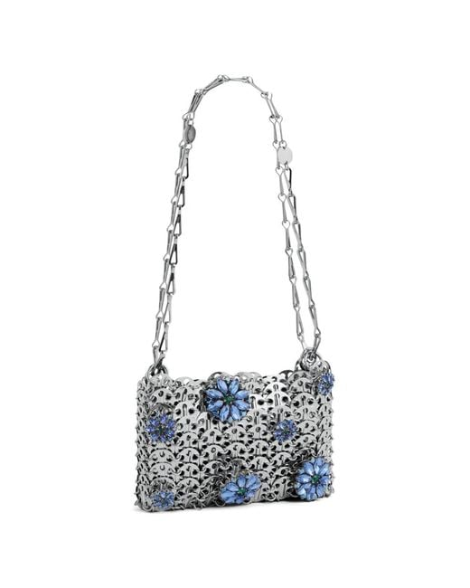 Rabanne White Nano 1969 Flower-Detail Shoulder Bag