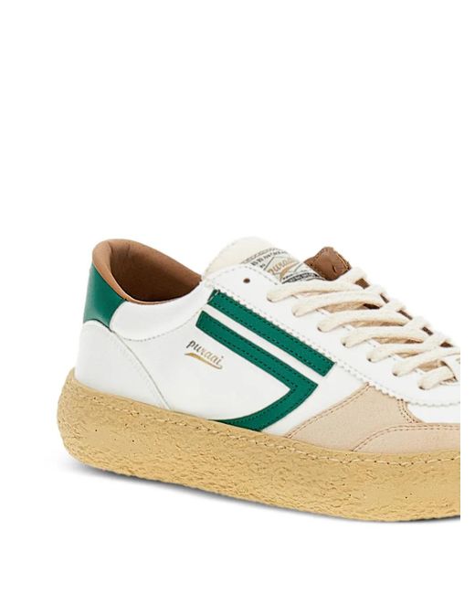 PURAAI Blue Stripe-Detail Lace-Up Sneakers for men