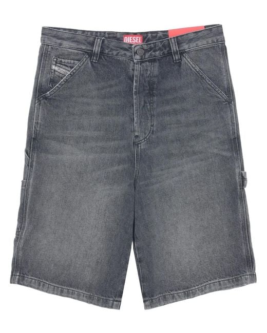 DIESEL Gray D-Livery Denim Shorts for men
