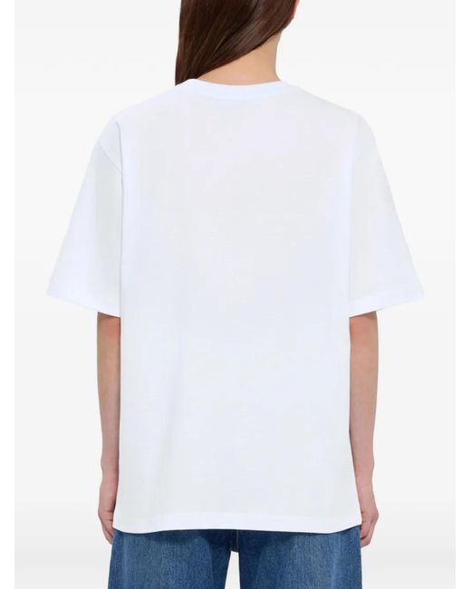 MSGM White T-Shirt À Manches Courtes