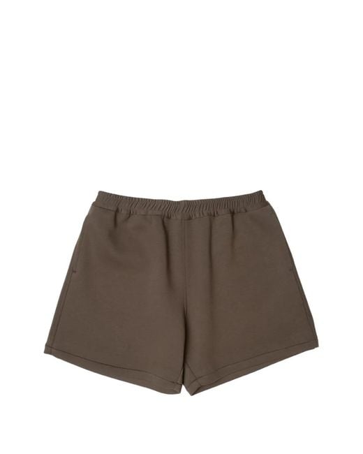 Yoshio Kubo Brown Elasticated-Waistband Shorts