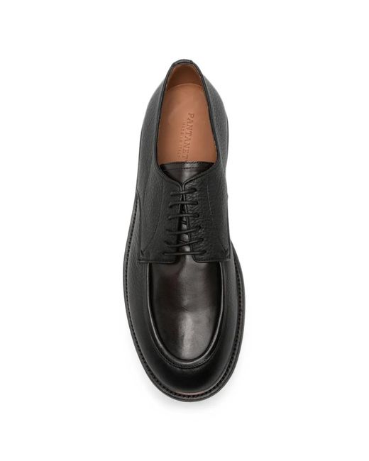 Pantanetti Black Grained-Leather Lace-Up Shoes for men