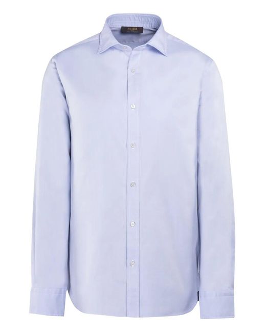 Moorer Blue Cotton Shirt for men