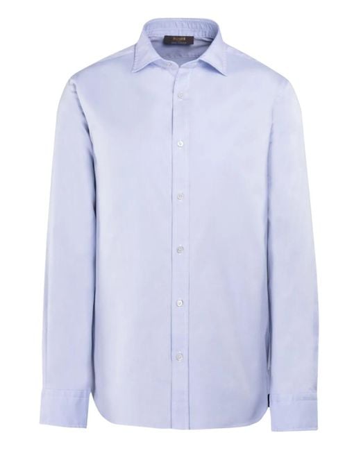 Moorer Blue Cotton Shirt for men