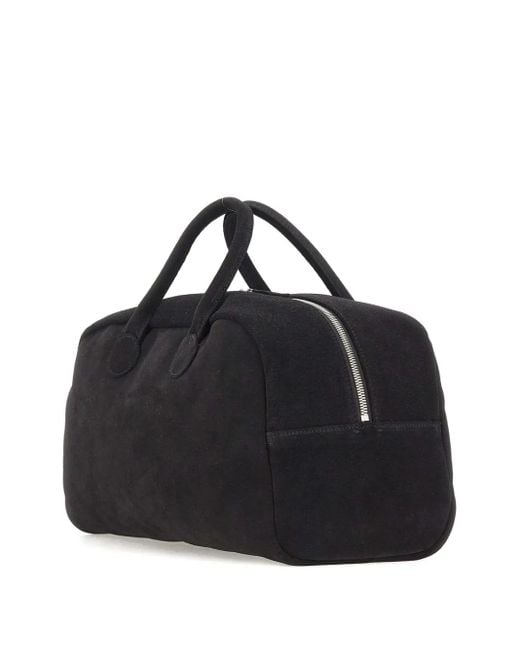 MARGE SHERWOOD Black Soft Bowling suede tote bag