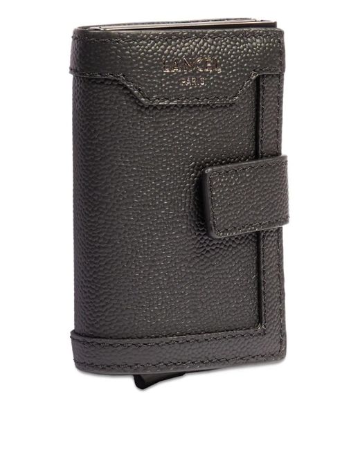 Lancel Black Leather Flap Wallet for men