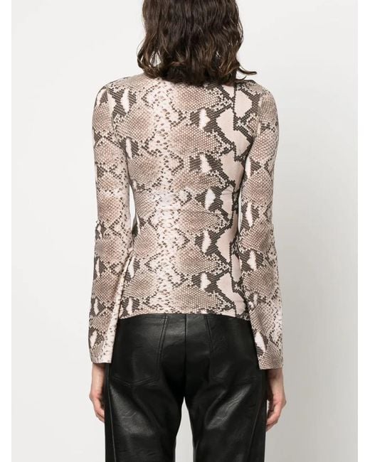 Stella McCartney Brown Python Print Fluid Top