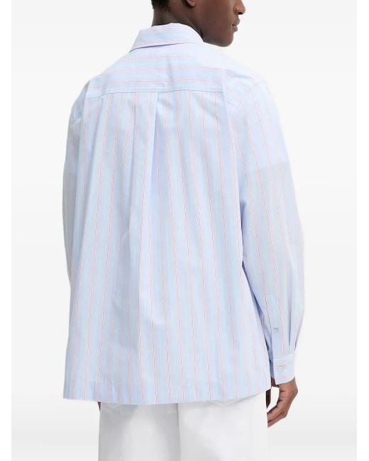Won Hundred White Stripe-Pattern Shirt for men