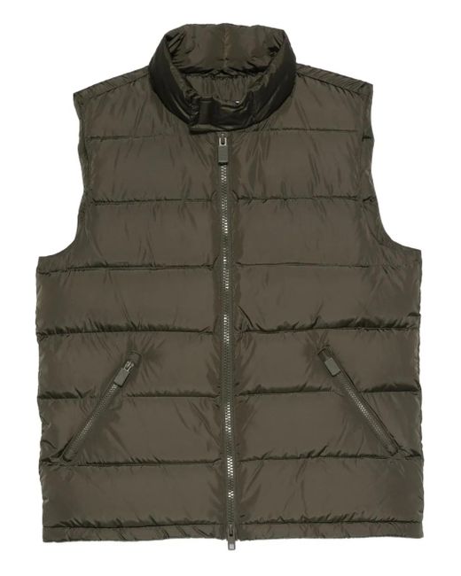 Aspesi Green Quilted Zip-Front Gilet for men